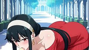 yor forger spies flashing feet then licks pregnant in family hentai anime