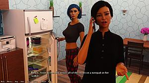 Hot busty blue-haired grunge girl jerks my cock juicy in her room!