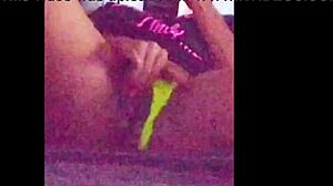 watching this hottest black girl toy her wet pussy