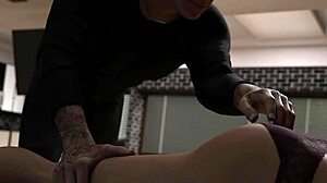 Sexy Brunette Ex Kneels Blowjob After Pussy Eat Chains Bondage Cum