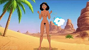 Aladdin Fills Princess Jasmine's Big Tits Pussy With Genie Creampie Parody