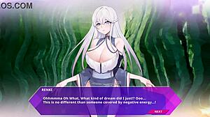 gorgeous white-haired hentai babe's big tits bounce wild!