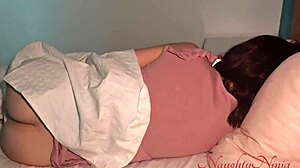 Step-Sister Masturbates Beside Sleeping Bro to Hentai