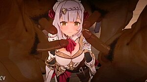 noelle takes black cocks in wild hentai gangbang facial finale