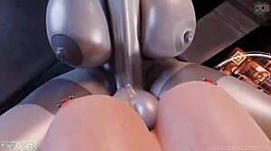 Edi Gags on Commander Shepherd's Massive Futanari Monster Cock