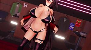 whoa, hentai babe dances then takes big cock doggystyle creampie