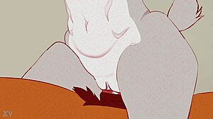 Furry milf goat couple rides monster cock creampie big tits ass pussy in cute mature animation