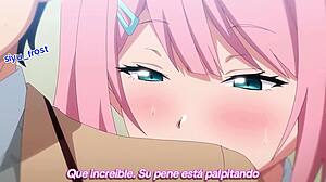 Overwhelmed by curvy big tits schoolgirl ecstasy. Licking pussy massage leads to orgasm in hentai.