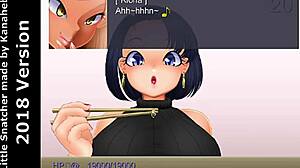 little snatcher aoi gets swallowed by giant belly digestion in anime game