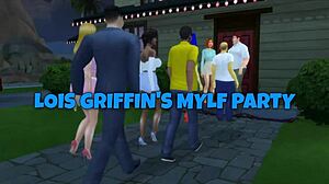 lois griffin milf party turns into cartoon hentai orgy with big tits group sex