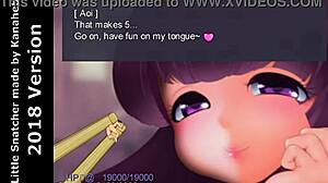 little snatcher aoi gets swallowed by giant belly digestion in anime game