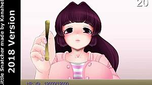 little snatcher aoi gets swallowed by giant belly digestion in anime game