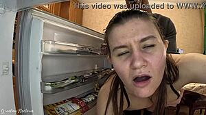 husband pranks wife kitchen homemade fuck by neighbor big cock