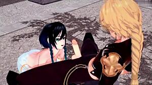 genshin guy takes brutal anal pounding in hentai