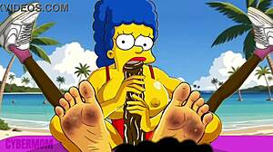 Married Simpsons Housewife Sucks and Fucks Monster Black Cocks in Wedding Parody Compilation