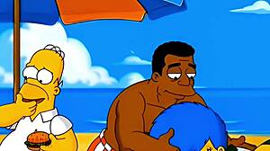 Married Simpsons Housewife Sucks and Fucks Monster Black Cocks in Wedding Parody Compilation