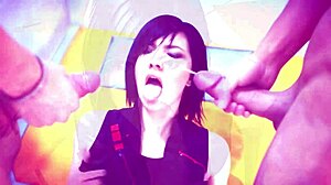 FAITH'S MIRROR HANDJOB Explodes MONSTER COCK FACIAL Cumshot!