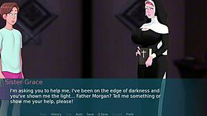 Bbws curvy nun gives fat ass handjob in sexnote episode 16