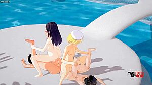 whoa four femboys splashing in pool orgy sucking cocks and taking yaoi loads 😍💦