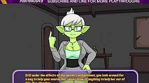 magical mishaps with giant elf lauren in fantasy hentai game