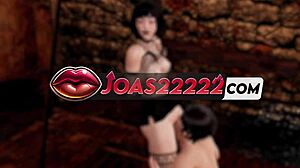 Tattooed Goth Anabel squirts from fishnet vibrator frenzy!!