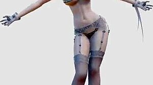 Black Rock Shooter and Sibling Rock Helltaker Dance in Tight Sexy Underwear Bikini Tease