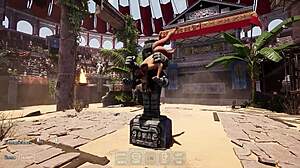 lara croft deepthroats ancient statue cock in wild 3d hentai gangbang