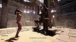 damn, ancient statue giant pounds lara's holes creampie gangbang style