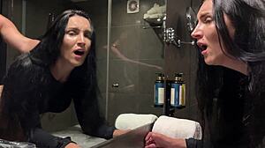 Hot Trainer's Slutty Reward: Deepthroat Blowjob and Doggystyle Fuck in Public Bathroom with Cum Swallow