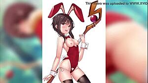 Can aqua resist megumin's big ass tits hentai compilation urge?