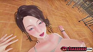 POV Tani Mikako's Big Tits Squirt from Ass Lick Fingering!