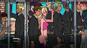 This stranger shows her public orgasm tricks right on the subway packed with monsters