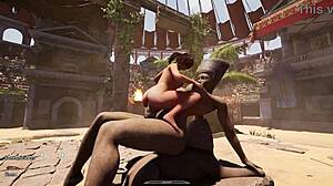 lara croft tempts giant statue huge cock anal creampie gangbang to enter cave game