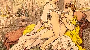 Vintage erotic drawings come alive with steamy poses and touches
