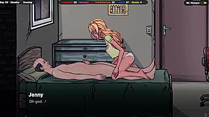 Horny landlord rubs cock on her panty-covered pussy before sexy fuck