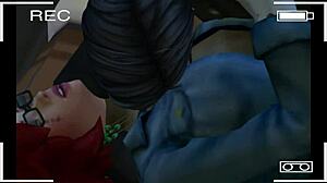 Does sexy redhead otaku with glasses crave doggystyle creampie?