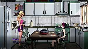 Horny landlord rubs cock on her panty-covered pussy before sexy fuck