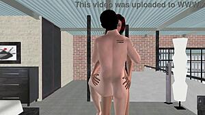 big tits shemale locks lips caressing hot stud in steamy 3d crossdress action