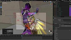 Overwatch Sombra and Mercy blend into steamy Blender animation bonus