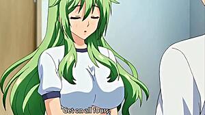 Horny student doggystyles green haired busty gym teacher creampie