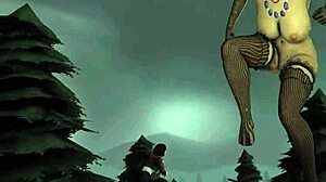 Vore giantess Lulu devours Liz's huge tits and ass in belly swallow