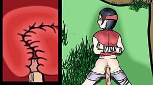 Sarada Uchiha teases with sneaky anal big cock temptation