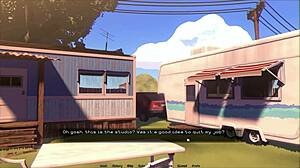 hey in hentai game ep 3 she kisses a cock first time during casting and he cums too soon