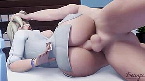 dr ziegler mercy takes that monster cock deep, can you handle her screams?!