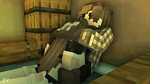 Maid Savagely Rides Owner's Penis Minecraft Animation