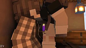 Maid Savagely Rides Owner's Penis Minecraft Animation