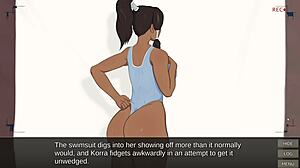 cummy bender part 2 features korra's big tits ass in tight bikini for futurama avatar parody swimsuit action