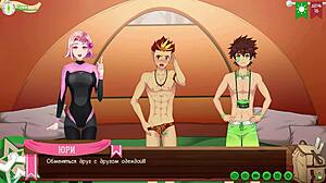 Game Friends Camp Path 2: Taiga Changes Boxers Russian Voiceover Hentai Yaoi