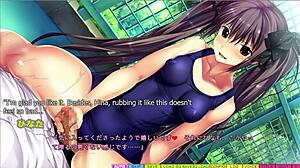 hinata hyuga in bikini teases with handjob fingering and voyeur foreplay in the field