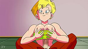 gohan teaching erasa titty fuck lessons in dragon ball parody animation... so hot!!